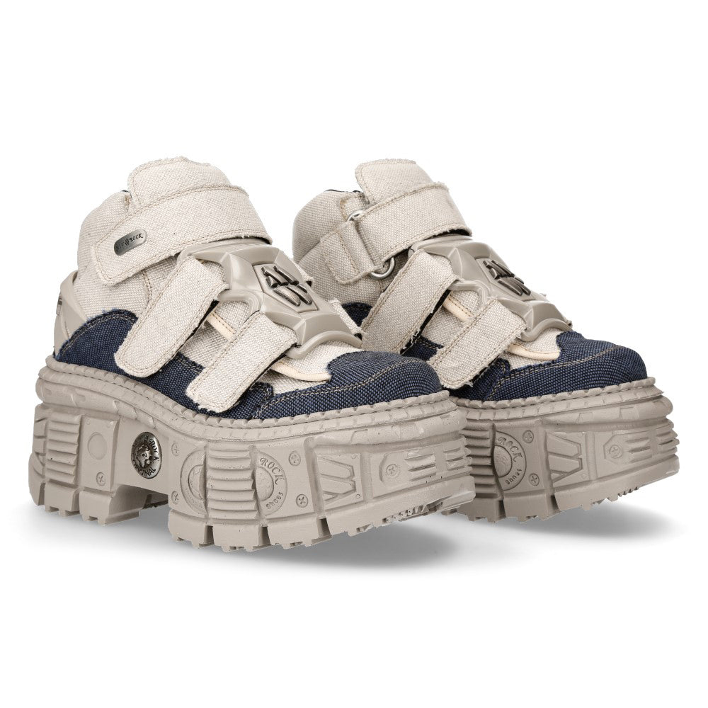 New Rock - Cream Navy Denim Ankle Boot M-WALL009-V5 – New Rock Australia