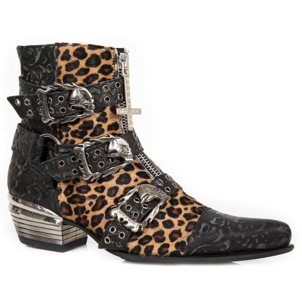 M-WST062-C4-Leopard Print new Rock Boots