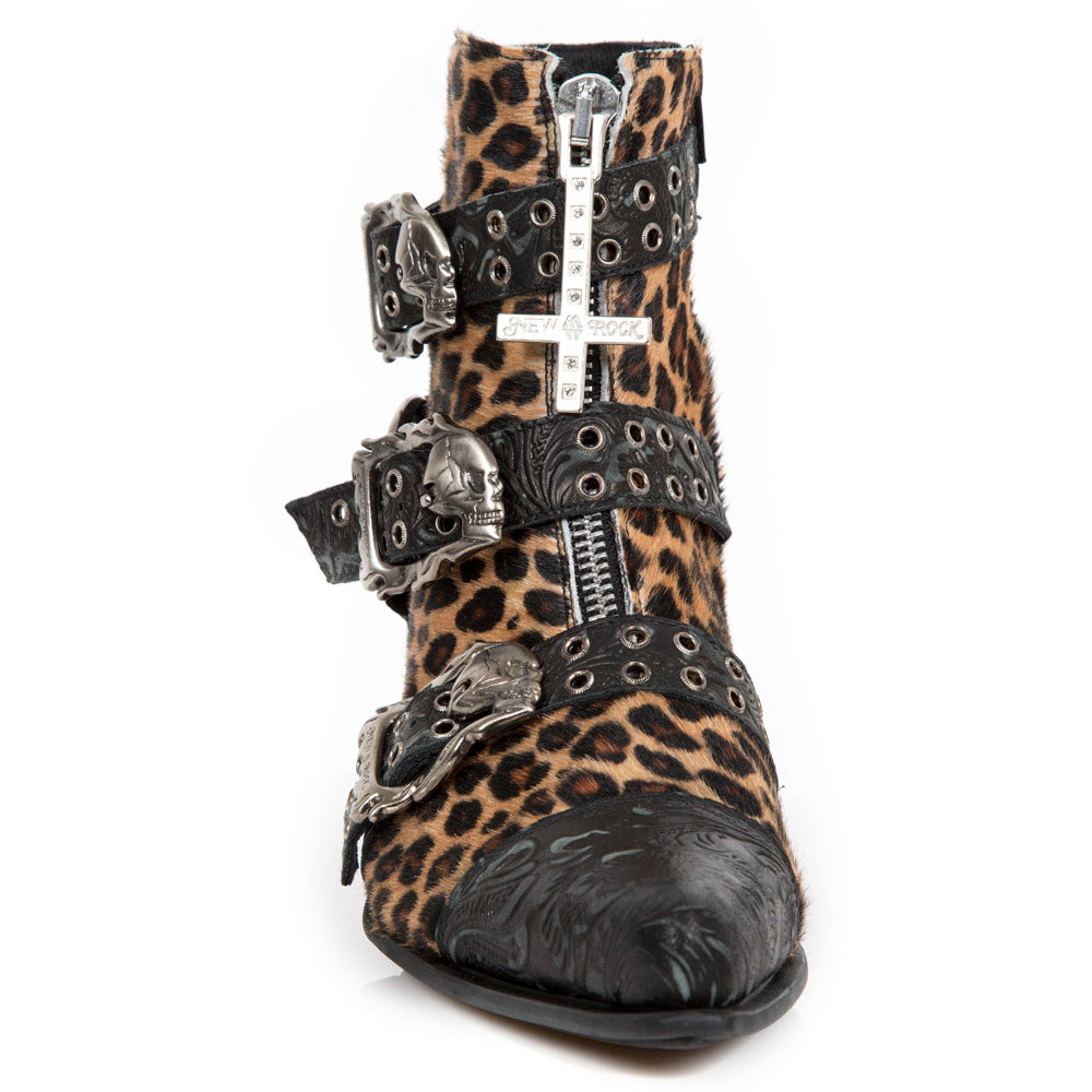 M-WST062-C4-Leopard Print new Rock Boots