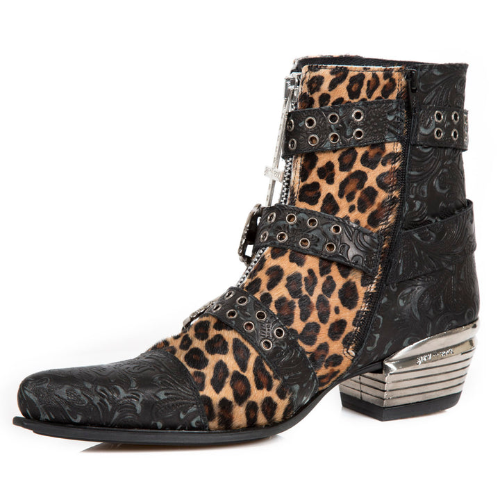 M-WST062-C4-Leopard Print new Rock Boots
