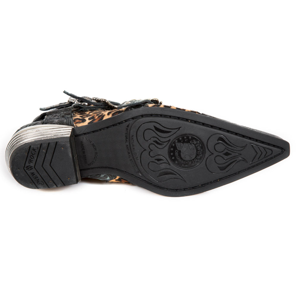 M-WST062-C4-Leopard Print new Rock Boots