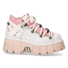 New Rock - Metallic Ankle Boot M-106N-C79 Pink & White