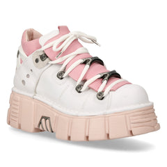 New Rock - Metallic Ankle Boot M-106N-C79 Pink & White