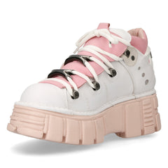 New Rock - Metallic Ankle Boot M-106N-C79 Pink & White