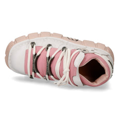 New Rock - Metallic Ankle Boot M-106N-C79 Pink & White