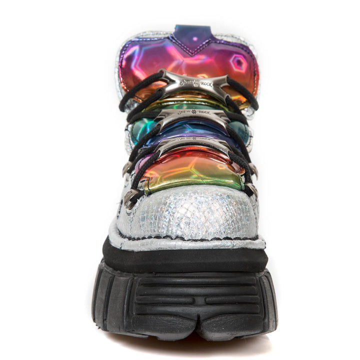 New Rock M- 106-C52 Leather Ankle Boot – Metallic Collection