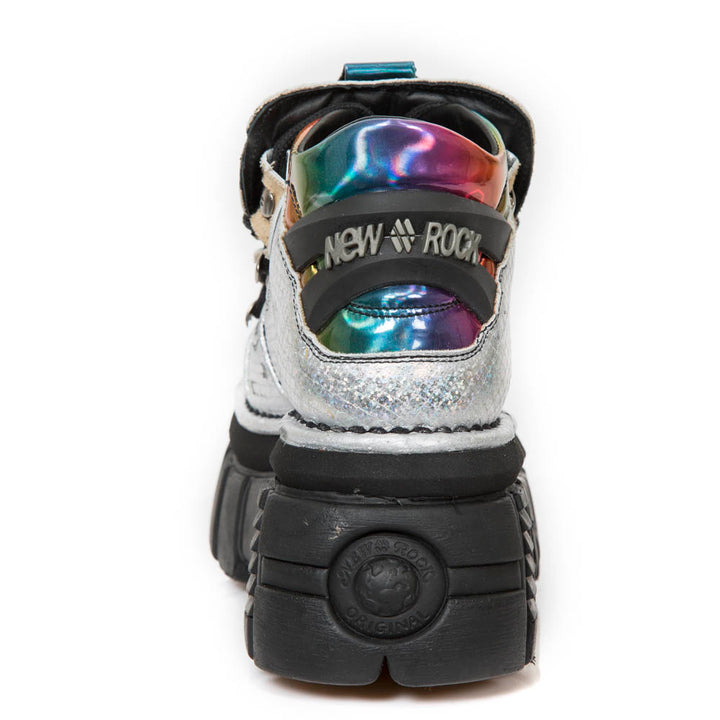 New Rock M- 106-C52 Leather Ankle Boot – Metallic Collection