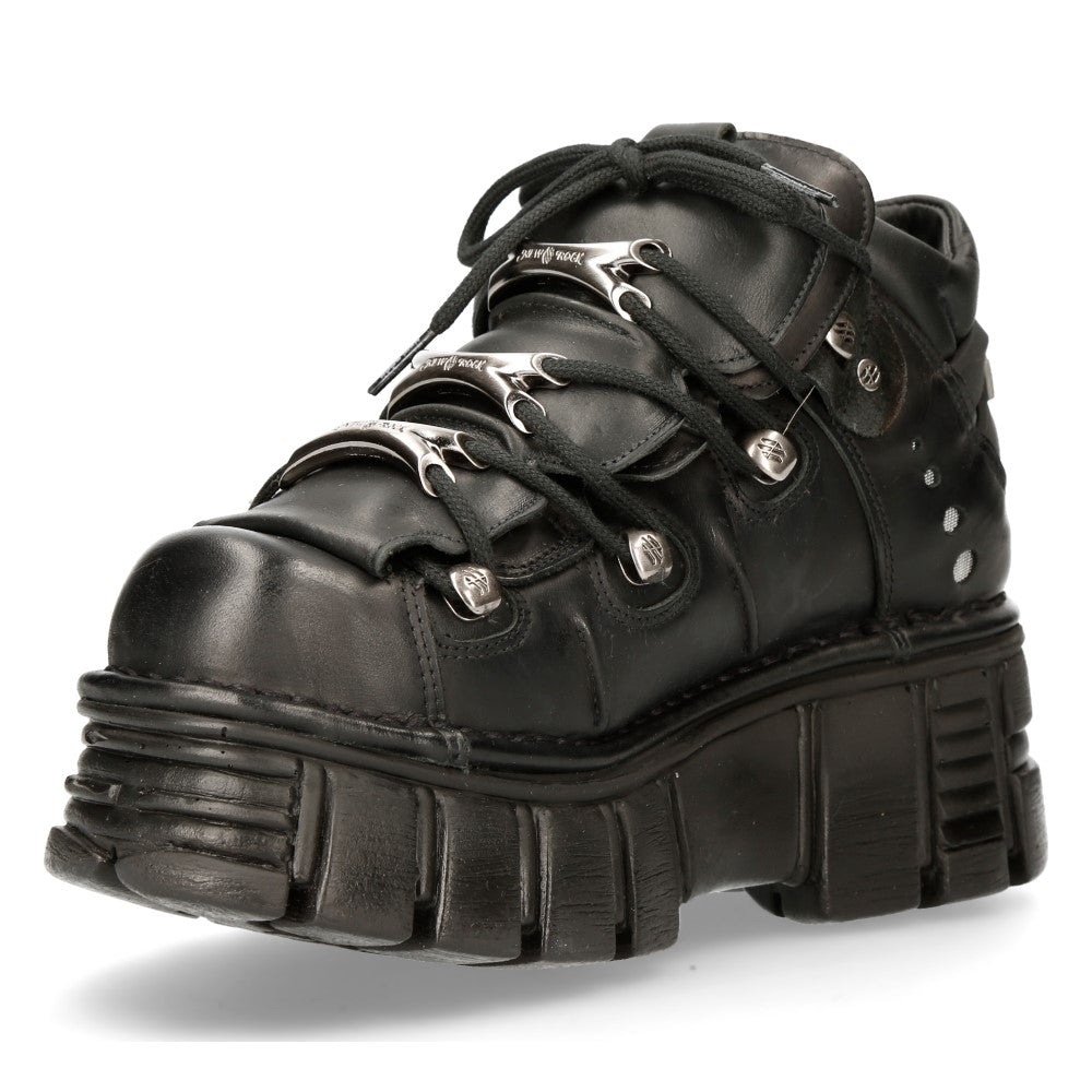 New Rock M-106-C66 Leather Ankle Boot – Metallic Collection