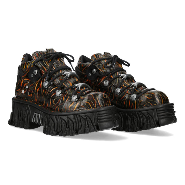 New Rock – Metallic Collection Black Leather Boot M‑106N‑C94
