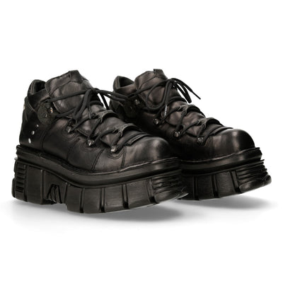 New Rock M-106N-S52 Leather Ankle Boot – Metallic Collection