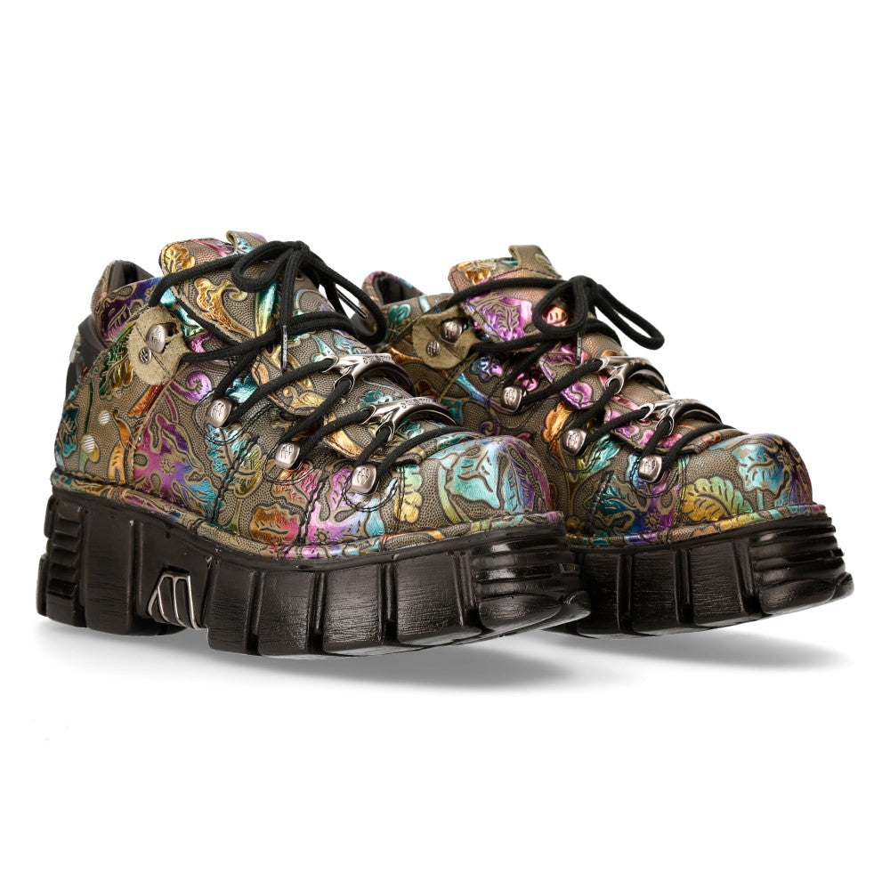 New Rock M-106N-S73 Leather Ankle Boot – Metallic Collection