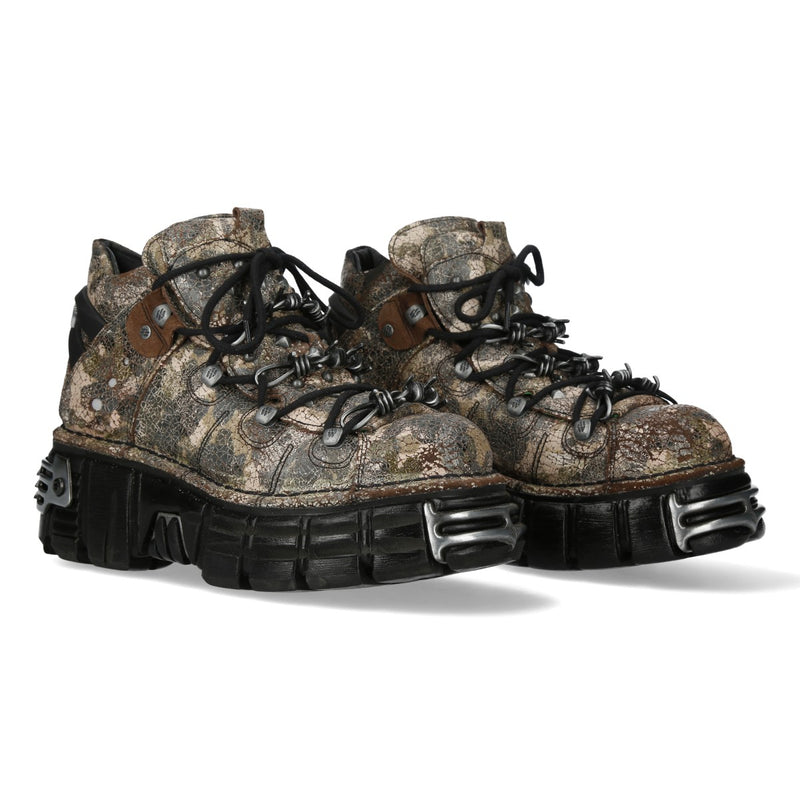 New Rock - Metallic Camouflage Ankle Boot M-106RP-C1