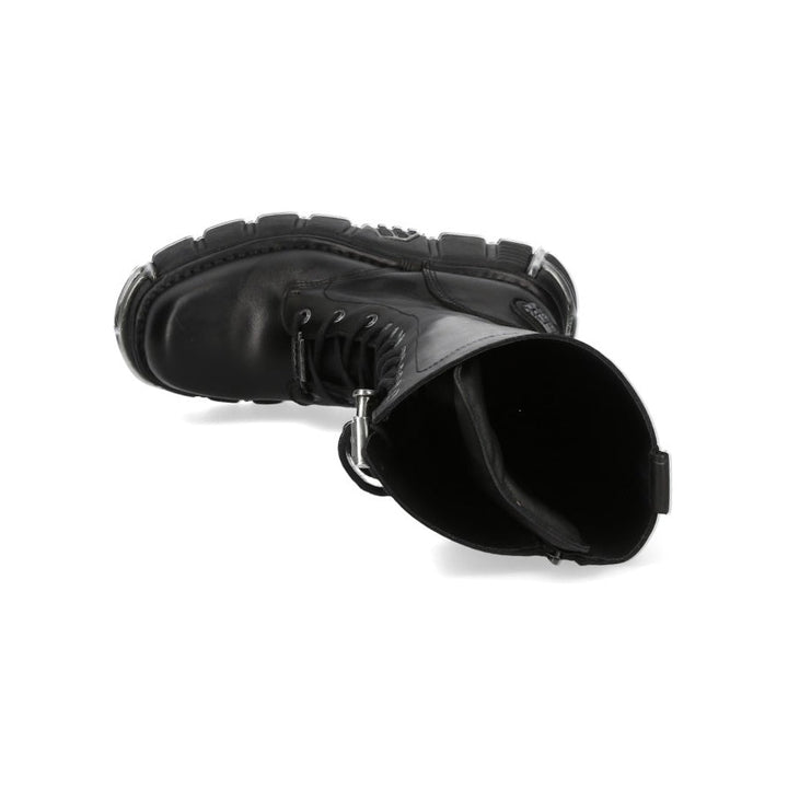 New Rock M-235CCT-C1 Black Leather Knee-High Platform Boots