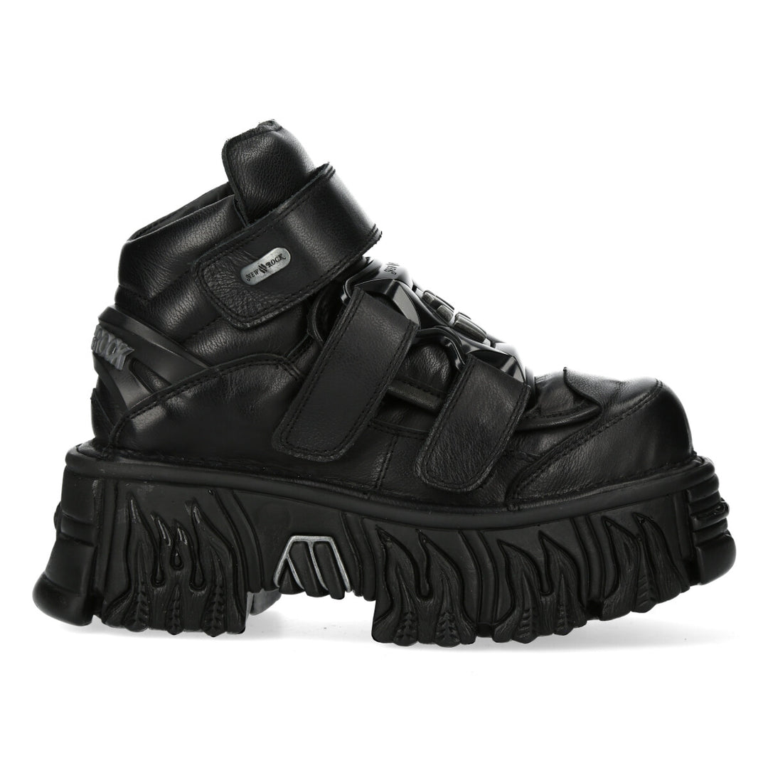 New Rock M-285-S54 Black Leather Neptuno Platform Shoes | New Rock ...
