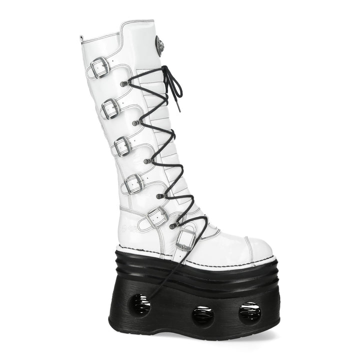 New Rock – Metallic Collection Leather Boot White M‑314‑C12