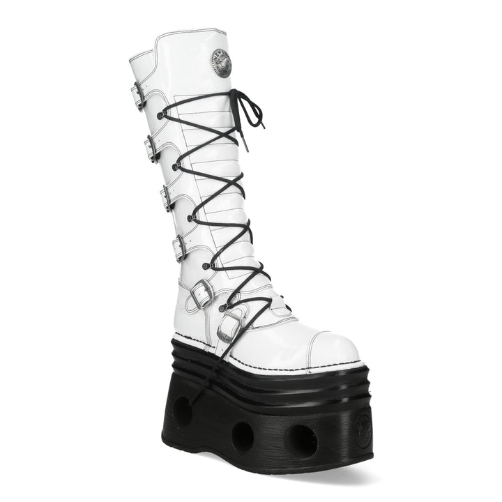 New Rock – Metallic Collection Leather Boot White M‑314‑C12