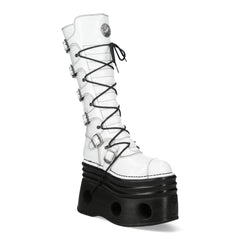 New Rock – Metallic Collection Leather Boot White M‑314‑C12