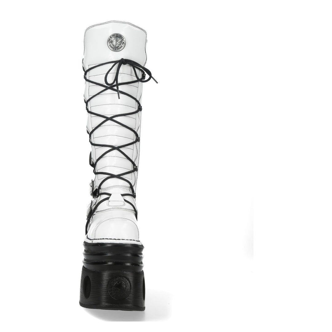 New Rock – Metallic Collection Leather Boot White M‑314‑C12