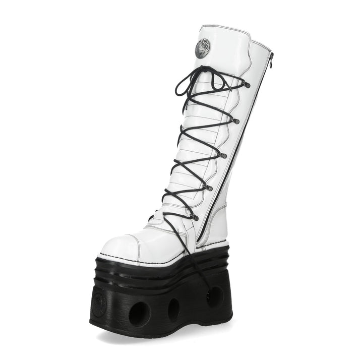 New Rock – Metallic Collection Leather Boot White M‑314‑C12