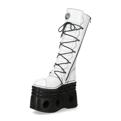 New Rock – Metallic Collection Leather Boot White M‑314‑C12