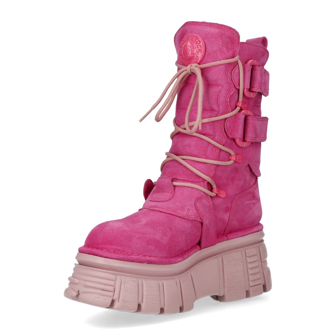New Rock – Metallic Collection Pink Leather Boot M-575-C13