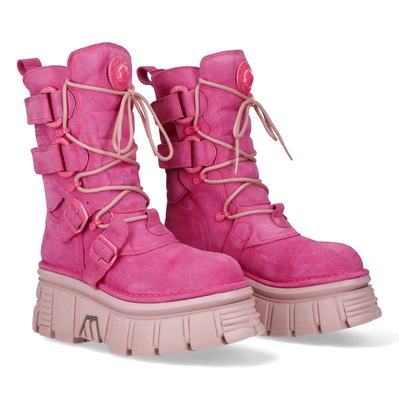 New Rock – Metallic Collection Pink Leather Boot M-575-C13