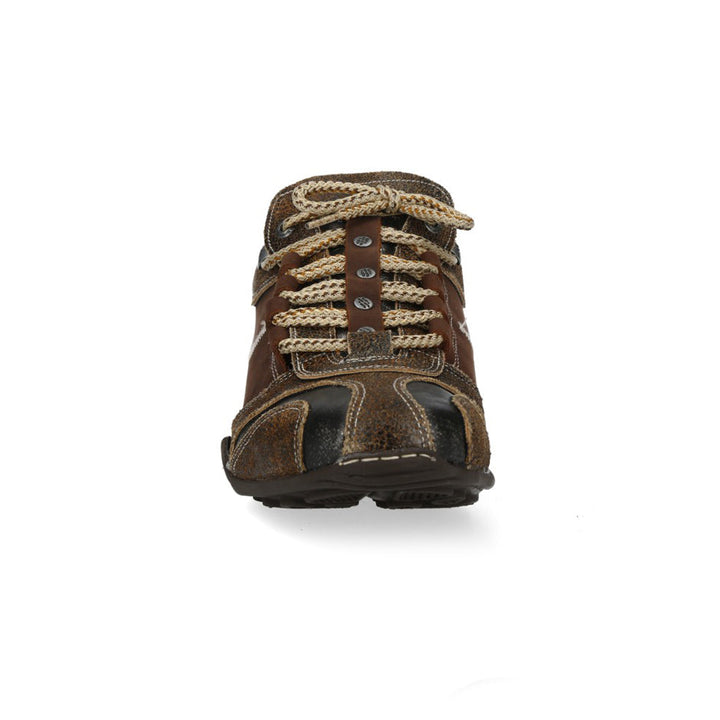 New Rock M-8122S-C10 Brown Distressed Leather Trainers