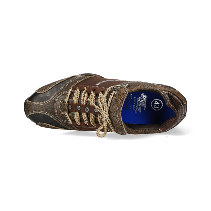 New Rock M-8122S-C10 Brown Distressed Leather Trainers