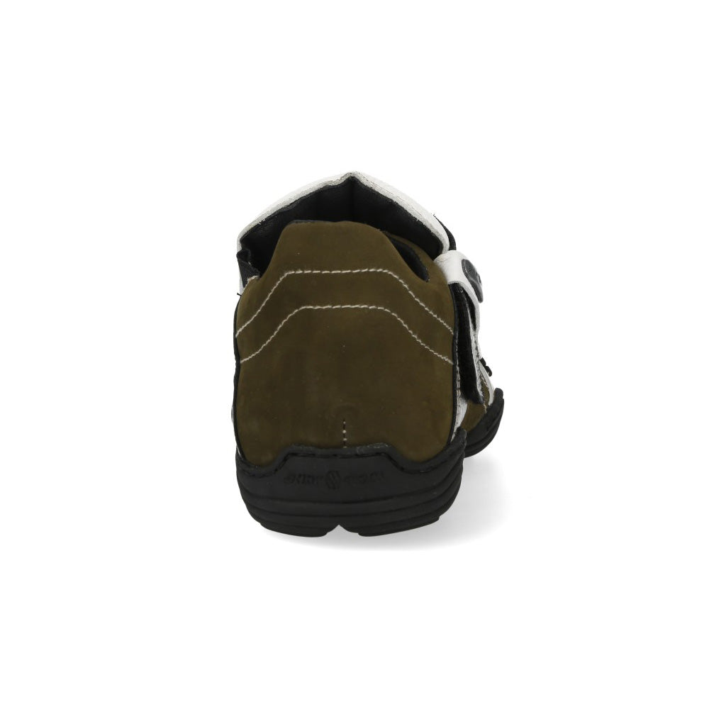 New Rock M-8133-S4 Olive White and Metallic Leather Strap Sneakers