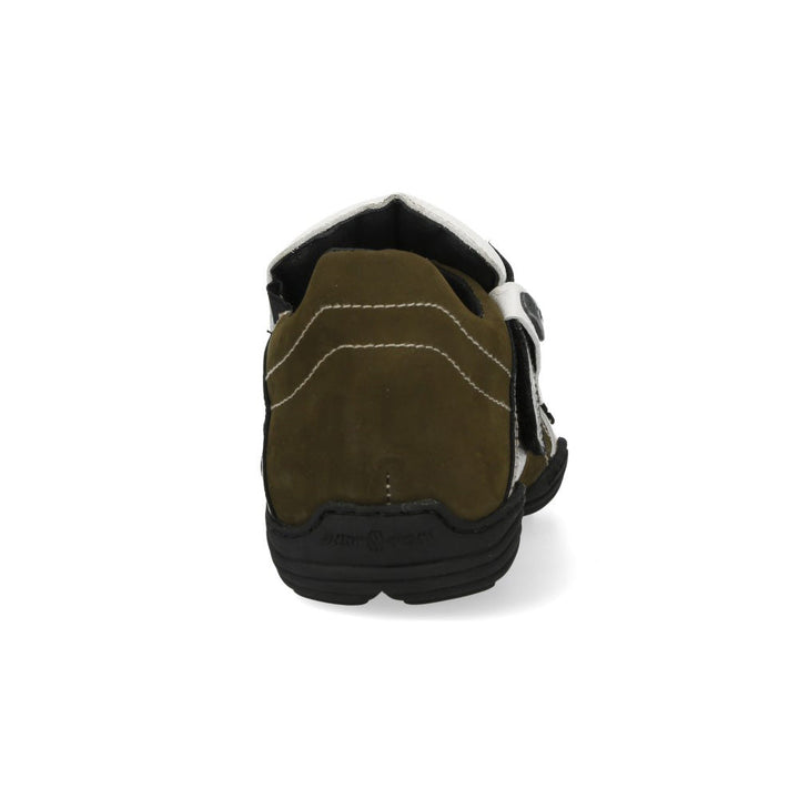 New Rock M-8133-S4 Olive White and Metallic Leather Strap Sneakers