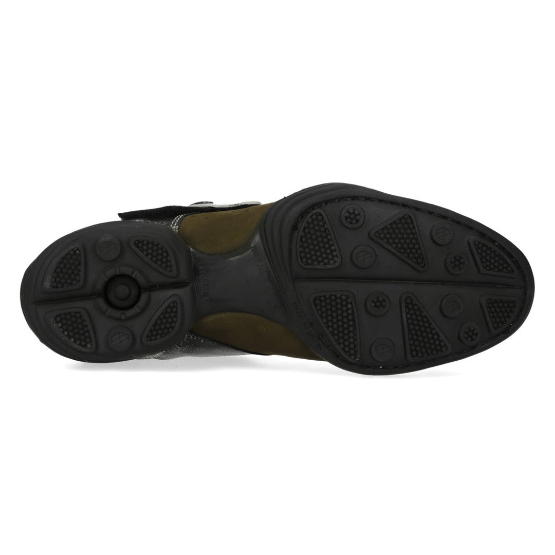 New Rock M-8133-S4 Olive White and Metallic Leather Strap Sneakers