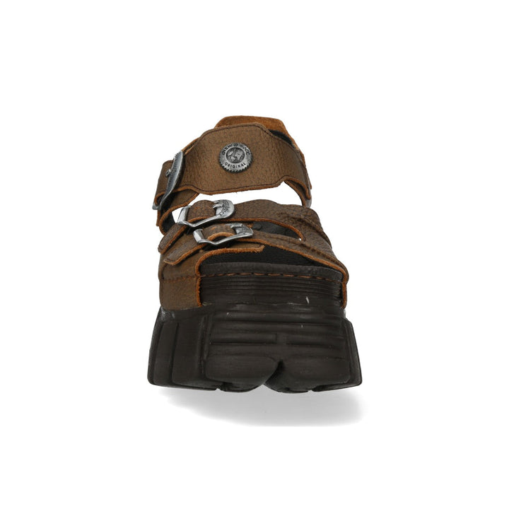 New Rock M-BIOS101-C34 Brown Leather Platform Sandals
