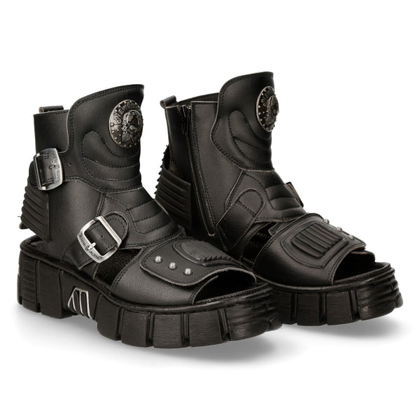 New Rocks Low New Rock M-WALL106-S16 Leather Ankle Boot – Metallic Collection ...