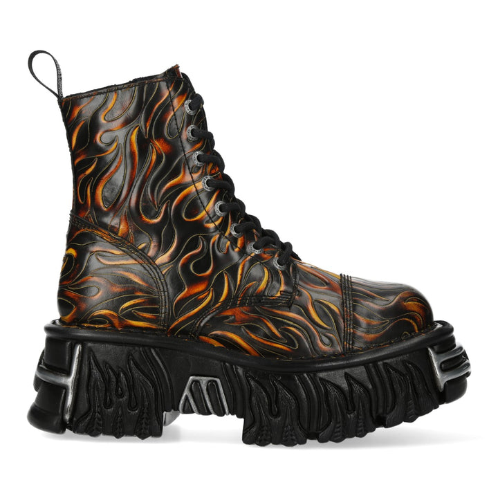 New Rock – Metallic Collection Genuine Leather Military Ankle Boot M‑MILI083C‑C83