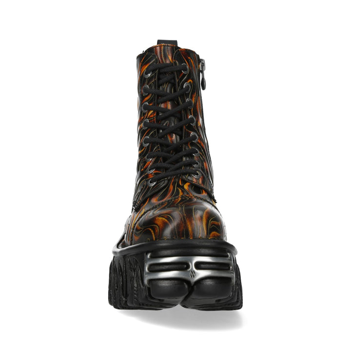 New Rock – Metallic Collection Genuine Leather Military Ankle Boot M‑MILI083C‑C83