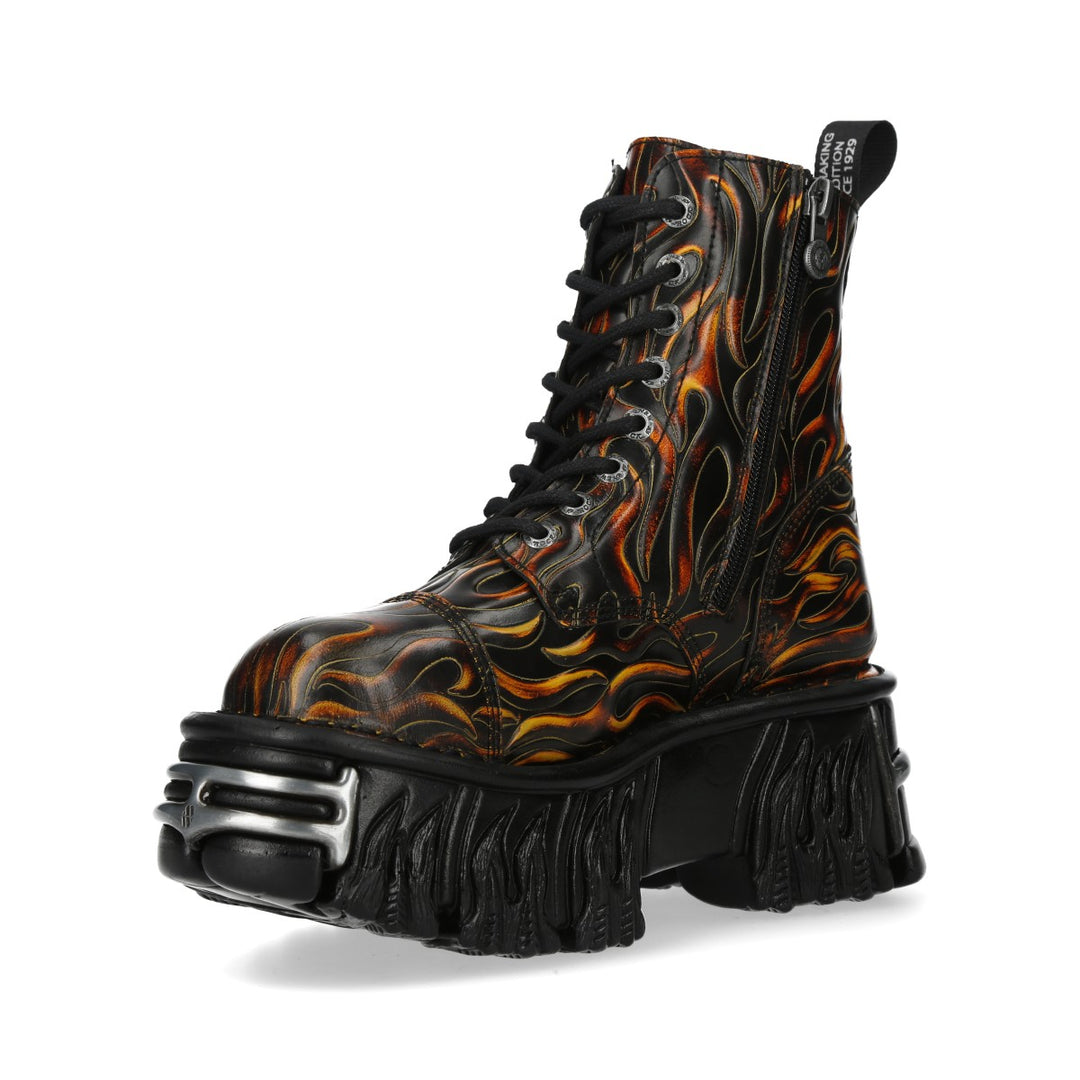 New Rock – Metallic Collection Genuine Leather Military Ankle Boot M‑MILI083C‑C83