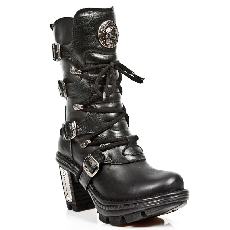 New Rock - Buckle Harness Lace-Up Boot M-NEOTR005-S1 | New Rock Australia