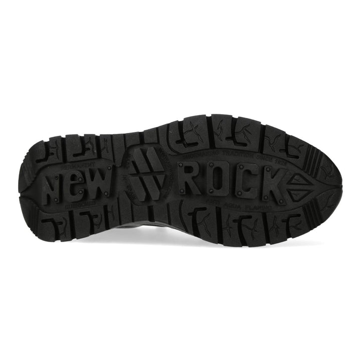 New Rock M-POWER001-C16 Black Textured Leather Hybrid Sneakers