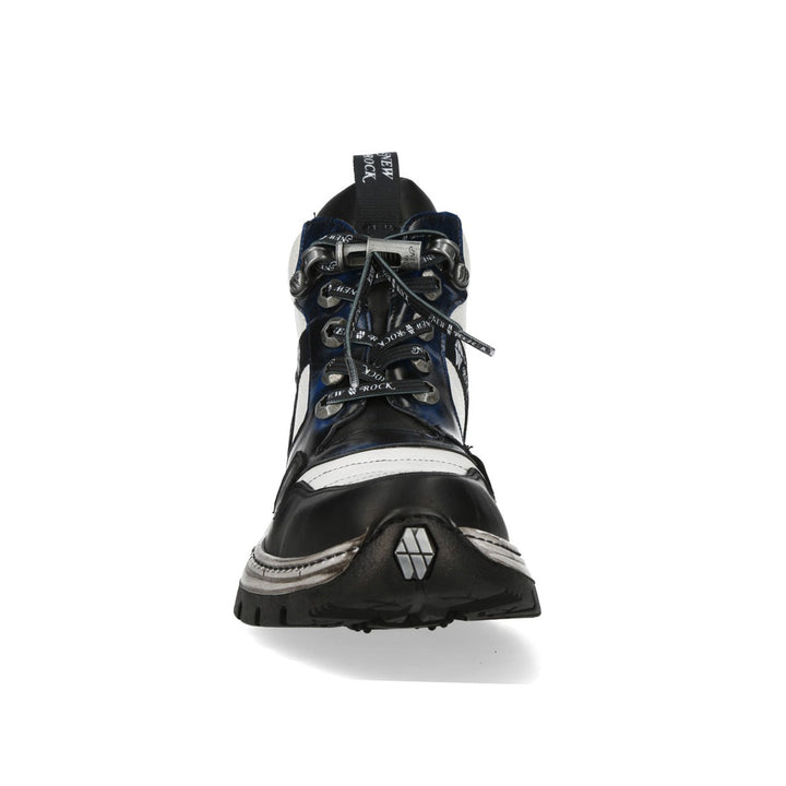New Rock M-POWER007-C7 White Blue Black Colourblock Leather Sneaker Boots