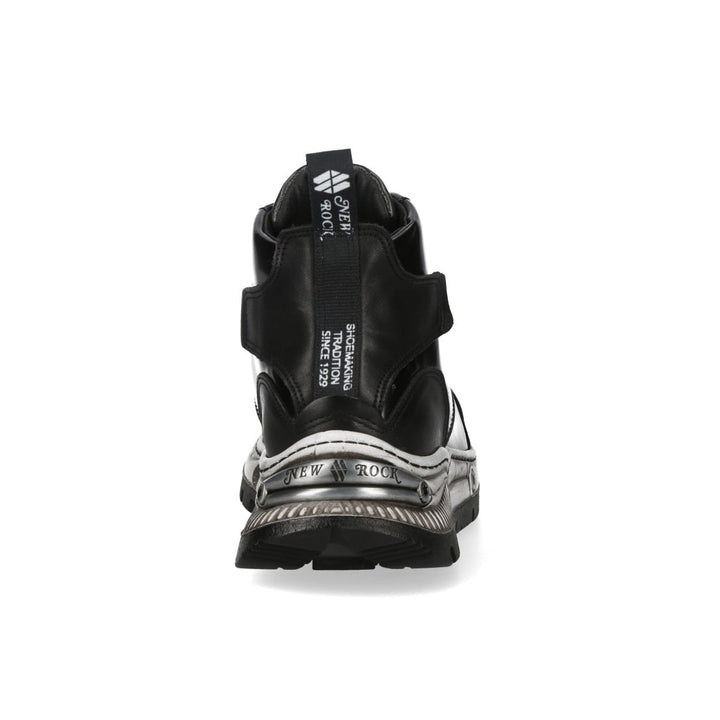 New Rock M-POWER008-C9 Black Glossy Leather Sneaker Boots
