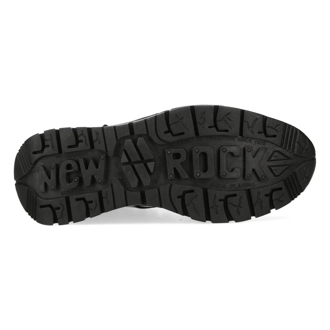 New Rock M-POWER008-C9 Black Glossy Leather Sneaker Boots