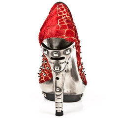 New Rock - Punk Platform Boot M-PUNK034-C4 Red With Studded Detail