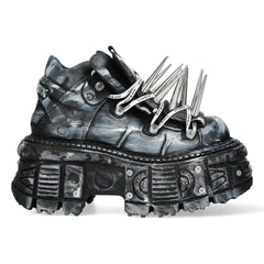 New Rock - Metallic Ankle Boot M-TANK106P-C1 Spikes