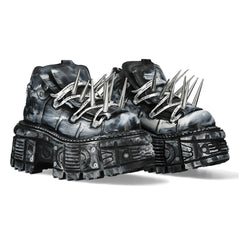 New Rock - Metallic Ankle Boot M-TANK106P-C1 Spikes