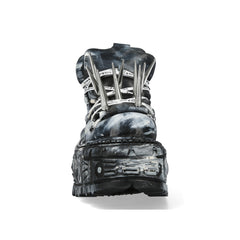 New Rock - Metallic Ankle Boot M-TANK106P-C1 Spikes