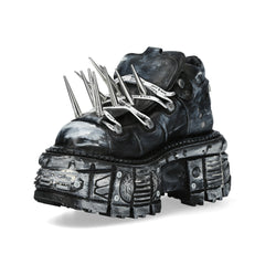 New Rock - Metallic Ankle Boot M-TANK106P-C1 Spikes