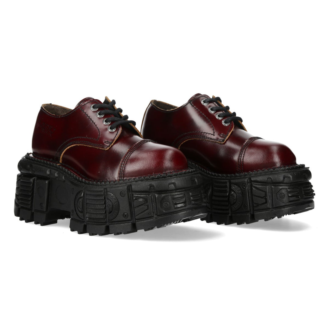 New Rock – Tank Military Collection Burgundy Red Leather shoe M‑TANKMILI003‑C2