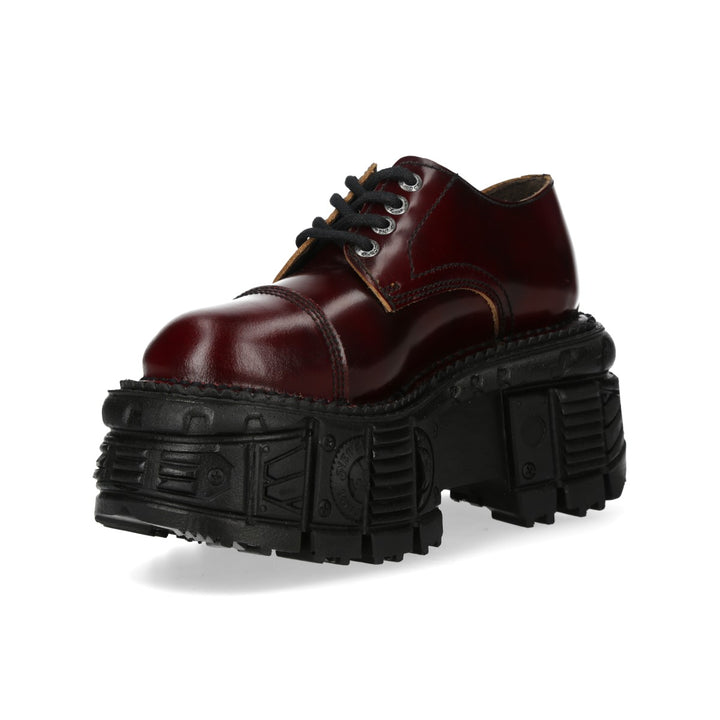 New Rock – Tank Military Collection Burgundy Red Leather shoe M‑TANKMILI003‑C2
