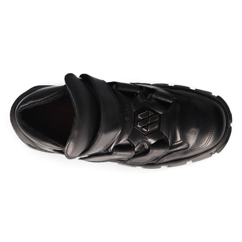 New Rock M-WALL009-C1 Black Velcro Strap Platform Sneaker Boots