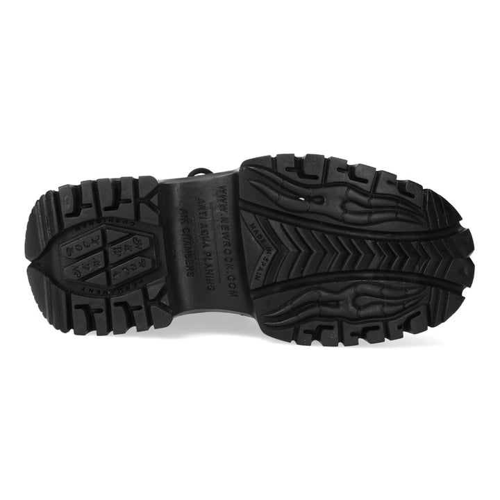 New Rock M-WALL106-C187 Black Leather Flame Platform Sneakers